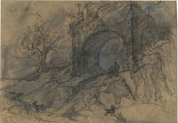 Тарханов Михаил Михайлович. В Ланге (на оборотной стороне набросок портрета)